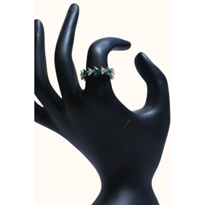 92.5 Sterling Silver Ring with Stone Accents