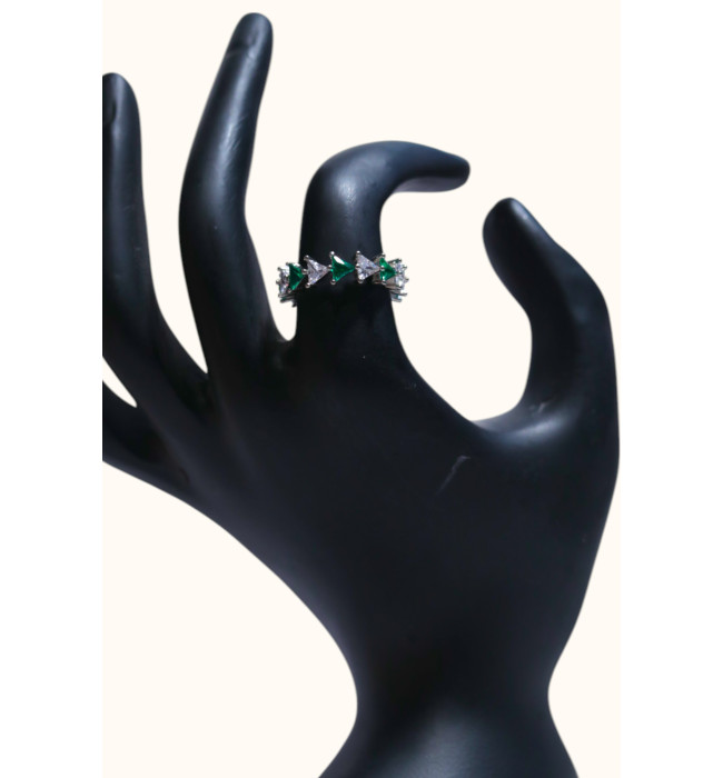 92.5 Sterling Silver Ring with Stone Accents