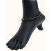 Elegant Italian Rose Gold Anklet with Black Crystal Accents Elegant Italian Rose Gold Anklet with Black Crystal Accents