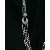 Oxidized 92.5 Sterling Silver Multi-Strand Necklace with Emerald Accents