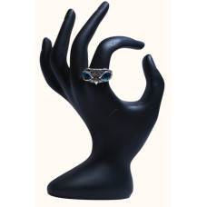 92.5 Sterling Silver Blue-Eyed Owl Ring 92.5 Sterling Silver Blue-Eyed Owl Ring