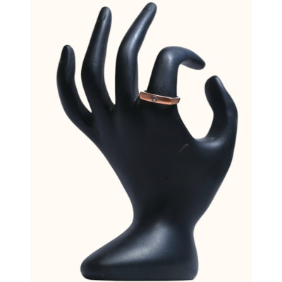  92.5 Sterling Silver Rose Gold-Plated Ring with Solitaire Accent