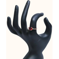 92.5 Sterling Silver Rose Gold-Plated Solitaire Ring with Ruby CZ 92.5 Sterling Silver Rose Gold-Plated Solitaire Ring with Ruby CZ