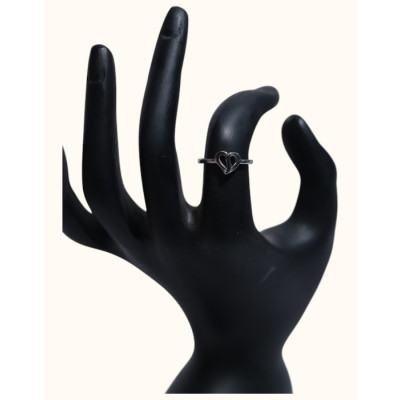 92.5 Sterling Silver Open Heart Outline Ring