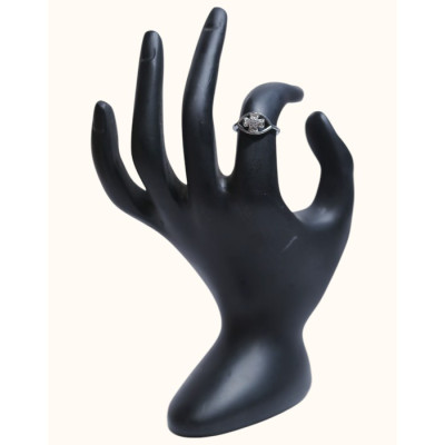  92.5 Sterling Silver Ring with Floral Cluster and CZ Accents