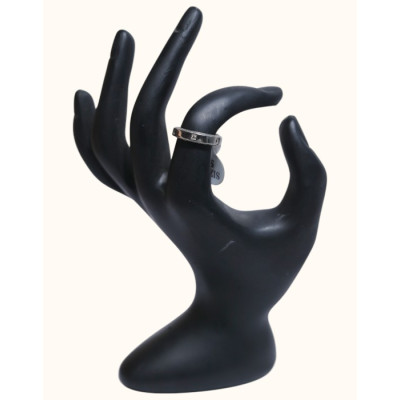 92.5 Sterling Silver Band Ring with Pave CZ Accents