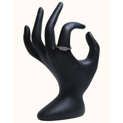  92.5 Sterling Silver Oval Pave CZ Ring