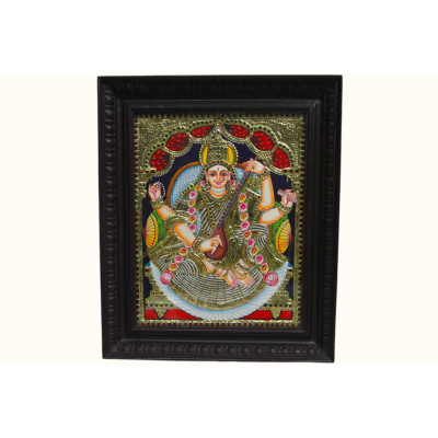Tanjore Painting of Goddess Saraswati
