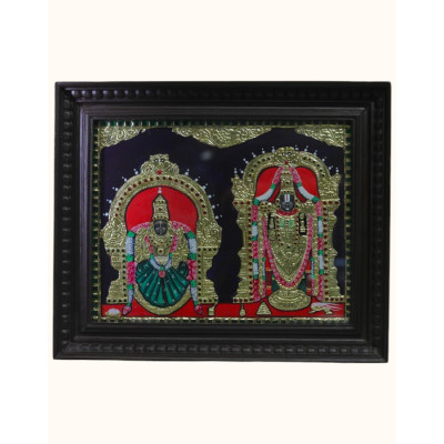 Framed Tanjore Painting of Lord Venkateswara (Balaji) and Goddess Padmavati (Thayar) Framed Tanjore Painting of Lord Venkateswara (Balaji) and Goddess Padmavati (Thayar)