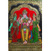 Framed Tanjore Painting of Lord Murugan with Valli and Devasena
