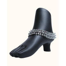92.5 Silver Grand Traditional Anklet with Multicolour Stones 92.5 Silver Grand Traditional Anklet with Multicolour Stones