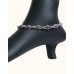 Oxidized Silver Anklet with Ruby-toned Gem Accents