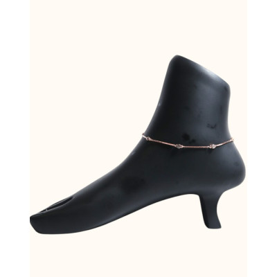 Delicate Rose Gold Chain Anklet with Sparkling Accents