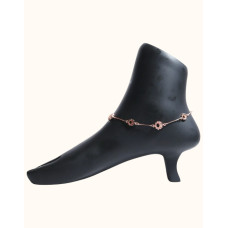 Elegant Rose Gold Floral Charm Anklet Elegant Rose Gold Floral Charm Anklet