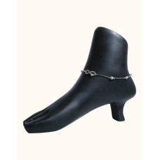 Delicate Rhodium Infinity and Heart Charm Anklet Delicate Rhodium Infinity and Heart Charm Anklet