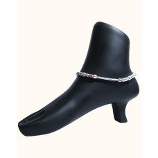 Stylish Silver Anklet with Multicolor Beaded Accents Stylish Silver Anklet with Multicolor Beaded Accents