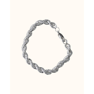 Classic 92.5 Sterling Silver Rope Chain Bracelet for Men