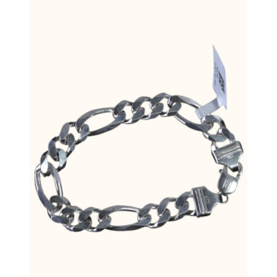 92.5 Sterling Silver Men's Figaro Chain Bracelet