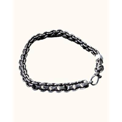  Oxidized 92.5 Sterling Silver Paperclip Chain Bracelet