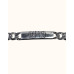 Oxidized 92.5 Sterling Silver Curb Chain ID Bracelet with Engraved Tiger Heads