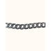 Oxidized 92.5 Sterling Silver Curb Chain ID Bracelet with Engraved Tiger Heads
