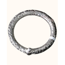 Oxidized 92.5 Sterling Silver Vintage Carved Bangle (Men's Kaapu)