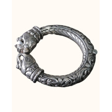 Traditional Elephant Head Silver Kada for Men Traditional Elephant Head Silver Kada for Men