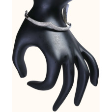 92.5 Sterling Silver Premium Designer Kada for Women with Pave CZ