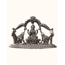 Auspicious 92.5 Sterling Silver Gajalakshmi Idol on Lotus with Elephants Auspicious 92.5 Sterling Silver Gajalakshmi Idol on Lotus with Elephants