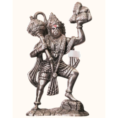 Powerful 92.5 Sterling Silver Hanuman Idol with Sanjeevani Parvat Powerful 92.5 Sterling Silver Hanuman Idol with Sanjeevani Parvat