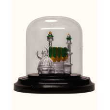 92.5 Sterling Silver Mosque Miniature with Glass Dome – Multicolor Finish 92.5 Sterling Silver Mosque Miniature with Glass Dome – Multicolor Finish