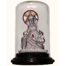 92.5 Sterling Silver Mother Mary Idol with Enamel Accents – Dome Display 92.5 Sterling Silver Mother Mary Idol with Enamel Accents – Dome Display