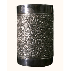 Exquisite 92.5 Sterling Silver Handcrafted Tumbler with Floral Jaali Work Exquisite 92.5 Sterling Silver Handcrafted Tumbler with Floral Jaali Work