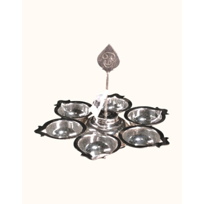 Sacred 92.5 Sterling Silver Panch Mukhi Diya (Five-Faced Lamp)